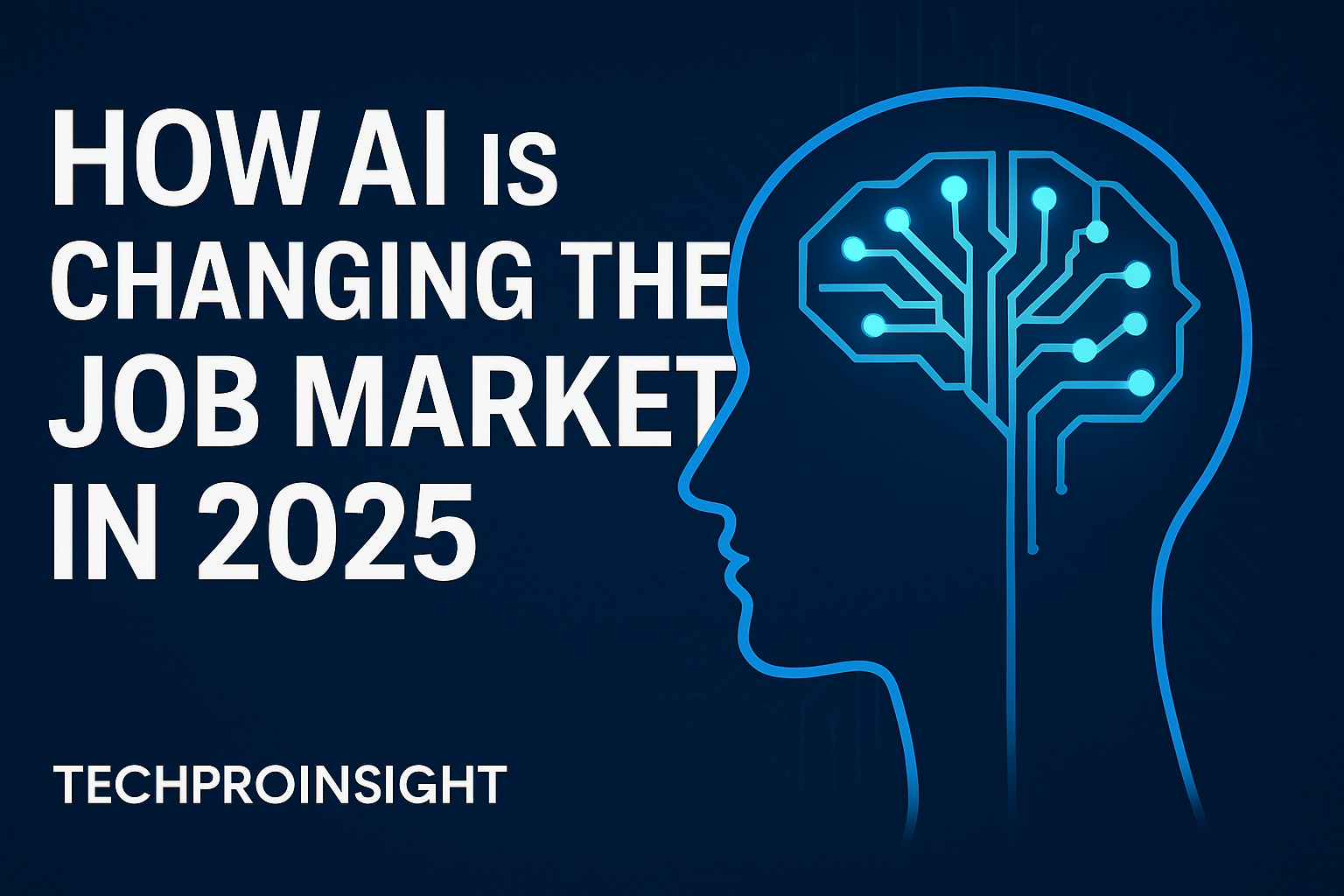Business professionals and AI robots collaborating in a modern office, symbolizing how artificial intelligence is transforming the 2025 job market and future of work.